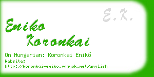 eniko koronkai business card